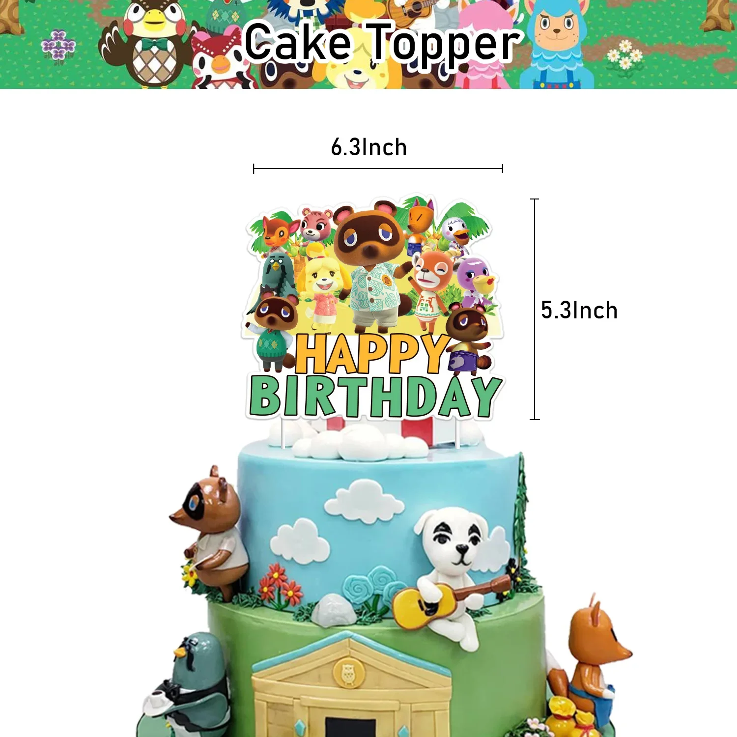 Cartoon Animal Crossing Theme DIY Balloons Party Supplies Birthday Banner Latex Balloon Decoration Cake Supplies Kid Girl gift