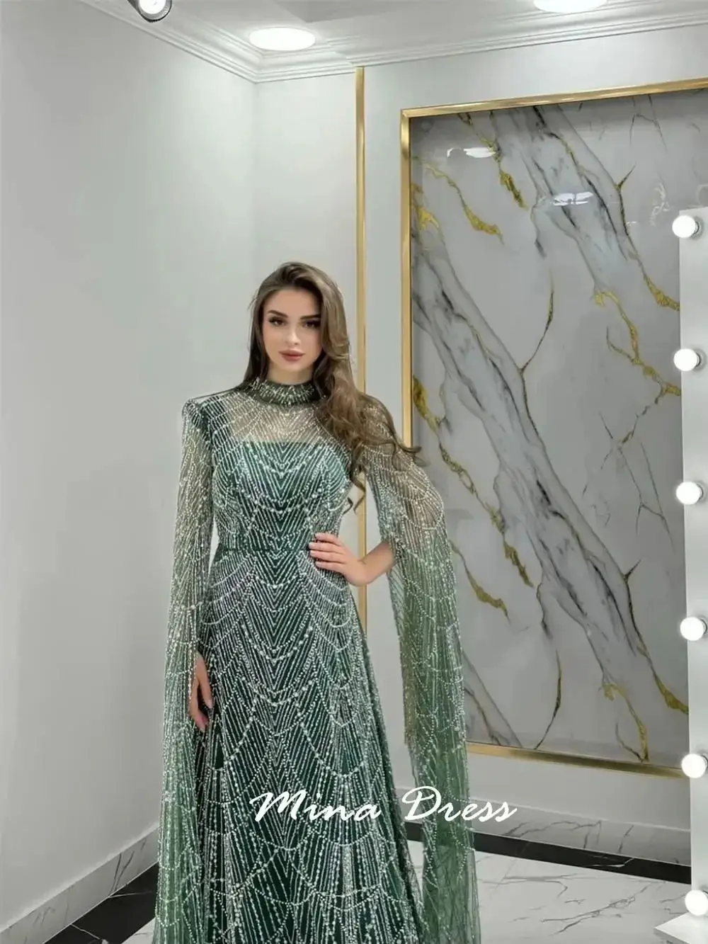 Mina Customized Beads Dresses for Special Events Sequins Evening Dress Luxury Elegant Formal Women's Dresses Gao Yuanling Party image 5