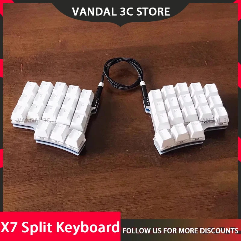 X7 Corne Split Keyboard Temper Type Low Profile Wired Type C Mechanical Keboards Zmk Custom Hot Swap Ergonomic Gaming Keyboard