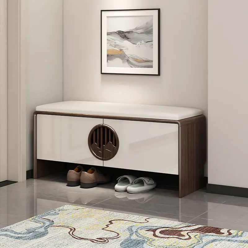 New Chinese shoe changing stool at the door of the home in 2024, the new shoe cabinet seat stool