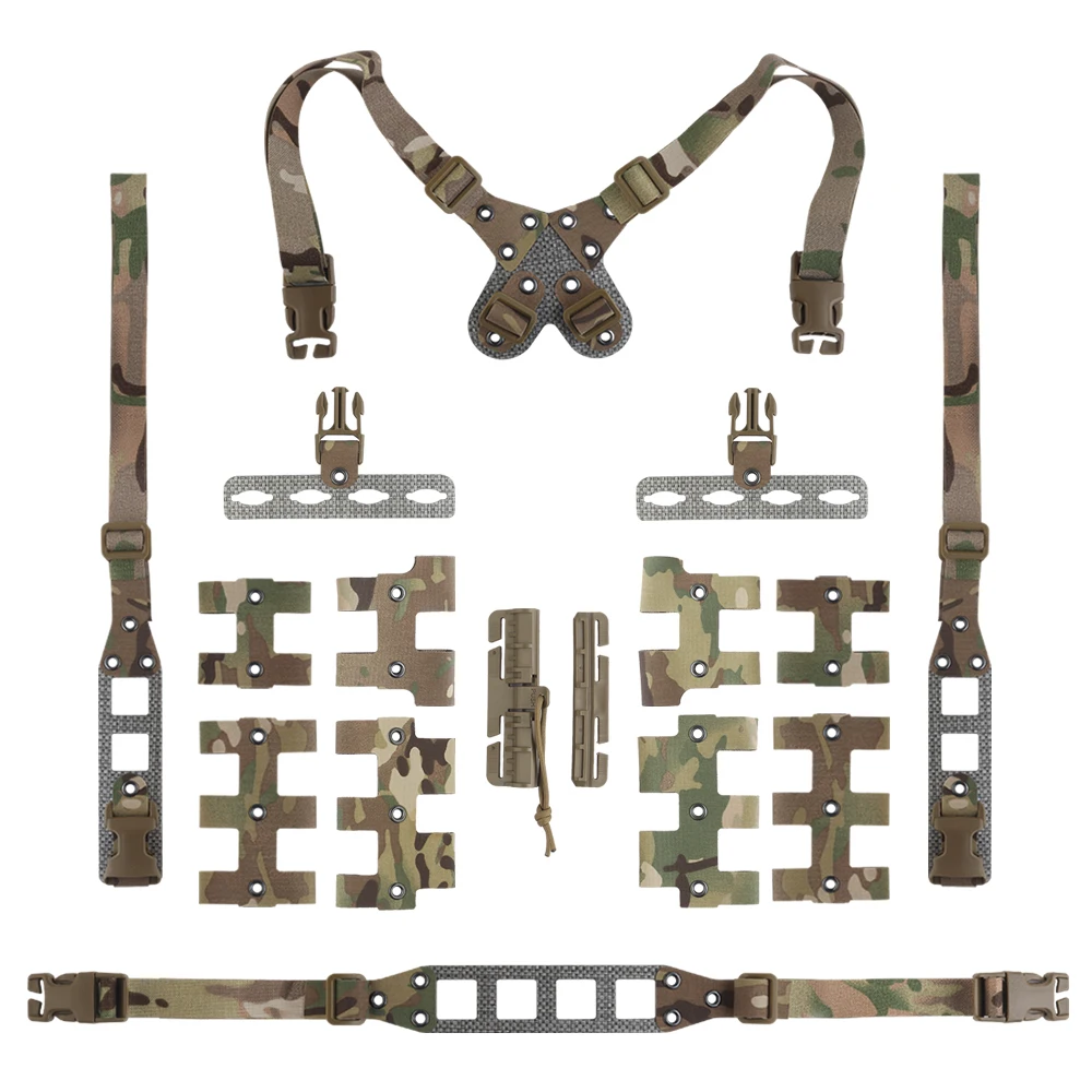 

Tactical Chest Rig V2 Laser Cut Split Design With MOLLE System Airsoft Carrier Plate Wargame Hunting Equipment