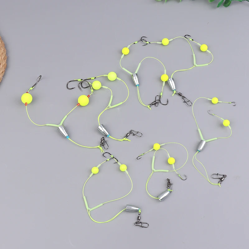 1Pc Double Hook Fishing Hair Rigs Hook Reverse Bottom Line Suspension Carp Fishing Hook Ready Made Anti Bottom Carp Rigs