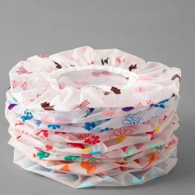 

10pcs Waterproof Shower Cap Reusable Color Household Kitchen Fume Prevention Sanitary Makeup Hat
