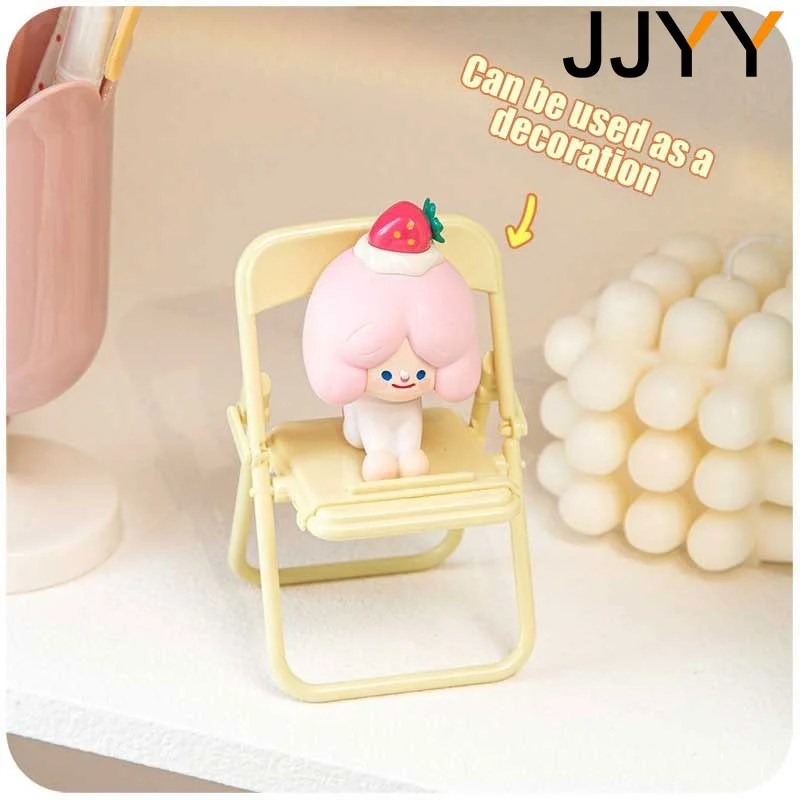 JJYY 1PS Folding Chair Universal Desktop Phone Holder Stand Mini Foldable Stool Desk Decor Gift Stongo family toys Accessories