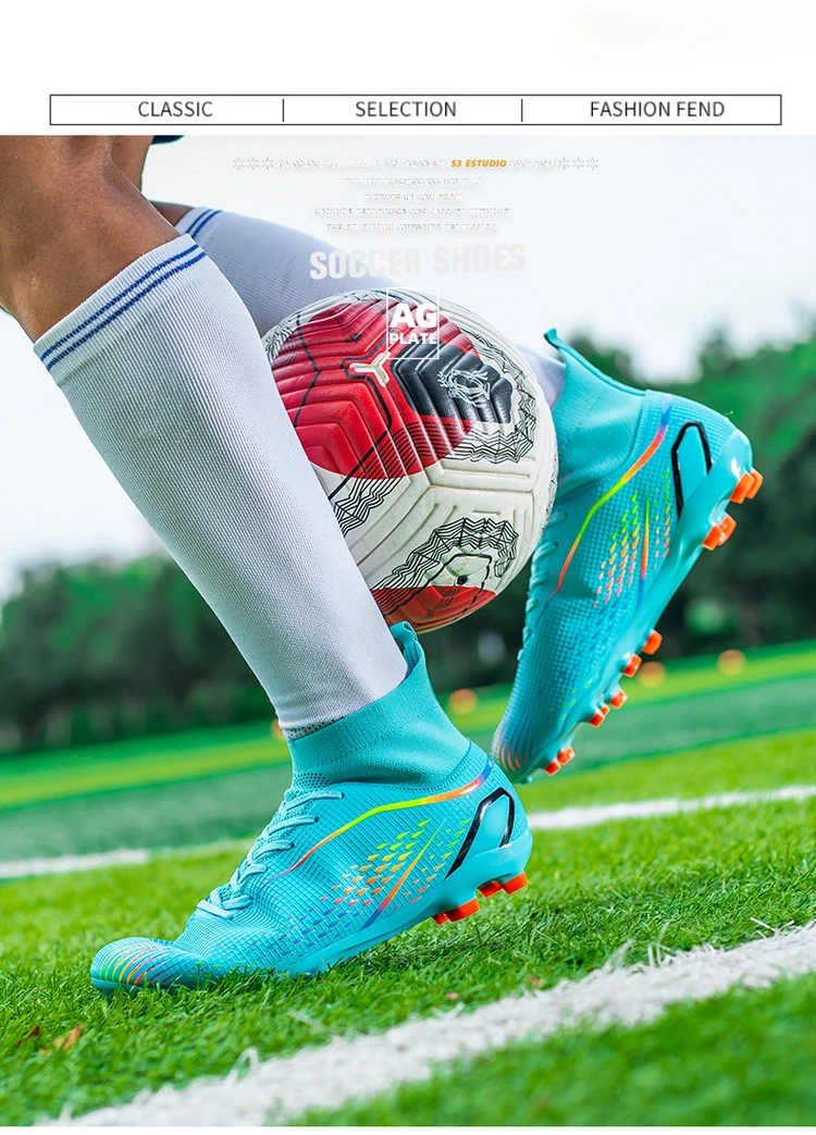 Fußballschuhe Herren X2308 Weiß TF/FG Original Professionelle Jugend Anti-Rutsch Indoor Fast Soccer Outdoor Training Fußball Sneaker – Detail 7