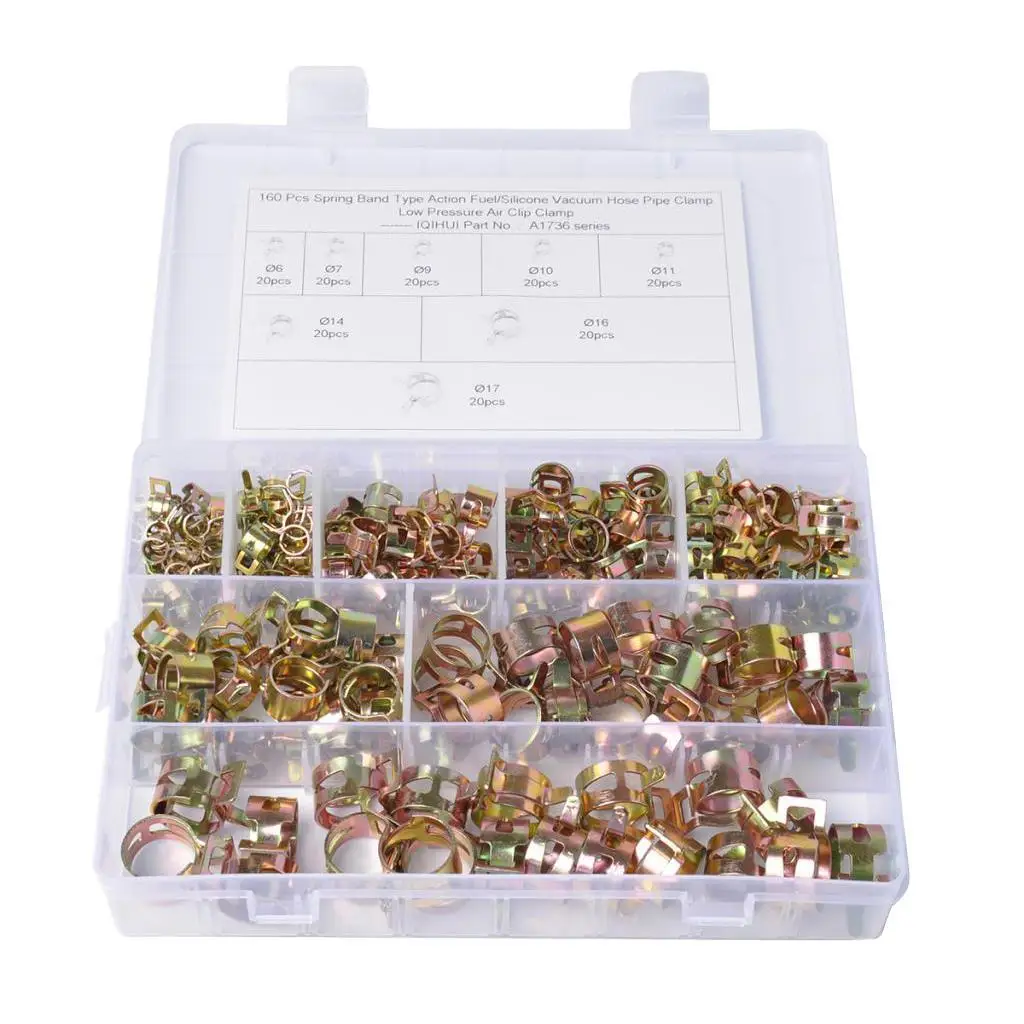 180개 스프링 클립 호스 라인 클립 실리콘 진공 호스 클램프 패스너