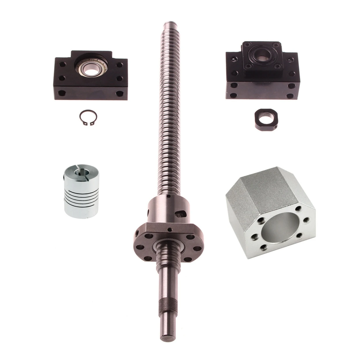RM1605 Set SFU1605 Rolled Ball Screw C7 With End Machined+1605 Ball Nut + Nut Housing+BK/BF12 End Support +Coupler For CNC Parts