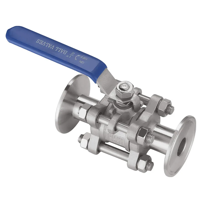 

1/2" 3/4" 1" 1-1/4'' 1-1/2'' 2'' SS304 Stainless Steel Sanitary Ball Valve 3 Three Piece Tri Clamp Ferrule Type