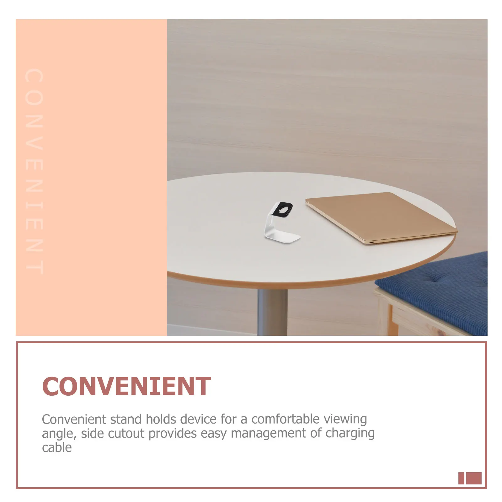 

Aluminium Alloy Charging Stand for Watch Silver Premium Support Holder Dock Convenient Viewing Angle Cable Management Anti-Slip