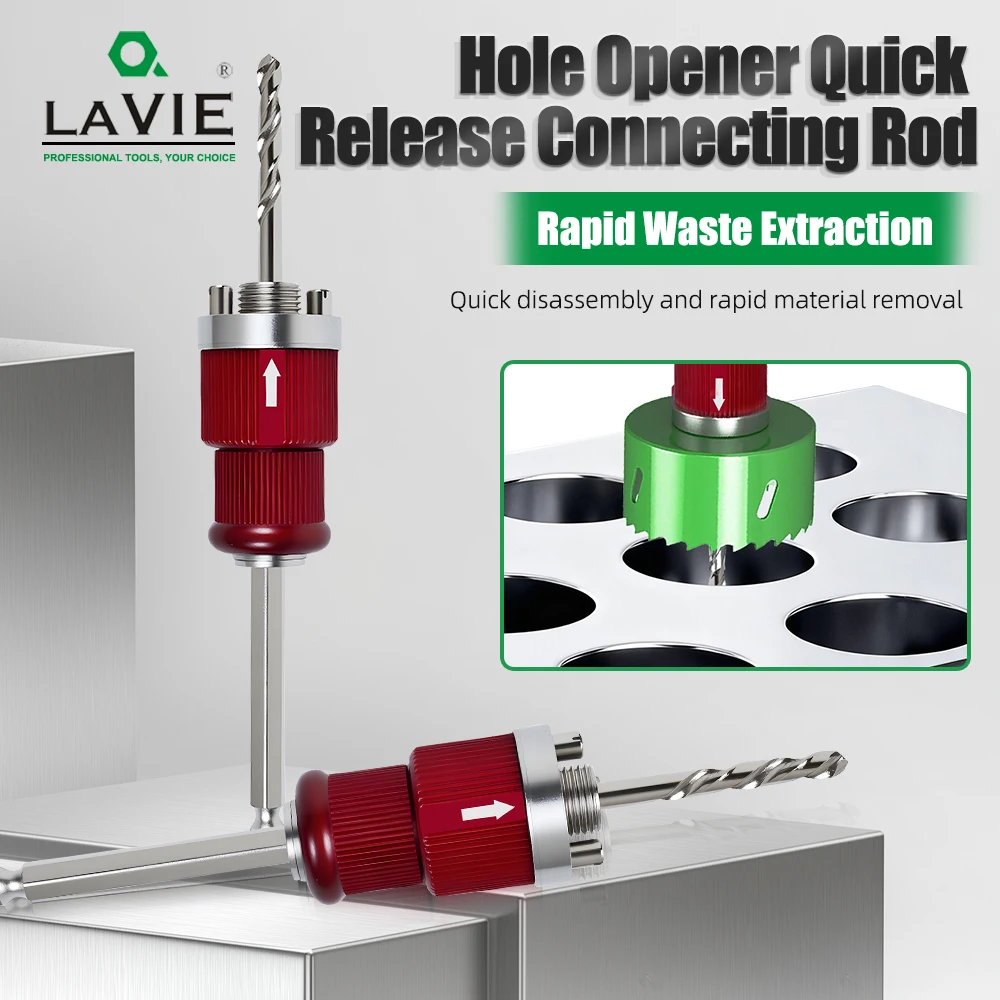 

Hole Opener Quick Release Connecting Rod 8 6mm Hex Shank Designed for Use with Aluminum Pipes Steel Pipes Wood Boards and PVC