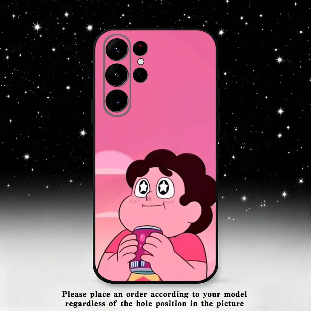 เคสโทรศัพท์ลายการ์ตูน Steven Universe สำหรับ Samsung S25, S24 Ultra, S20, S30 plus, S22 plus, S23, S30 Ultra 5G  วัสดุซิลิโคนสีดำ