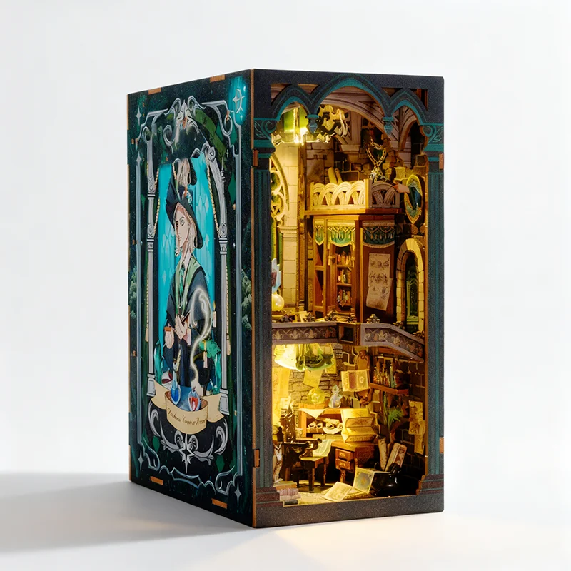 Magic Apothecary 3D Puzzle DIY Miniature Model Kit w/ LED Light  Adult Decompression Toy  Gothic Alchemy Shop Building Set  Home