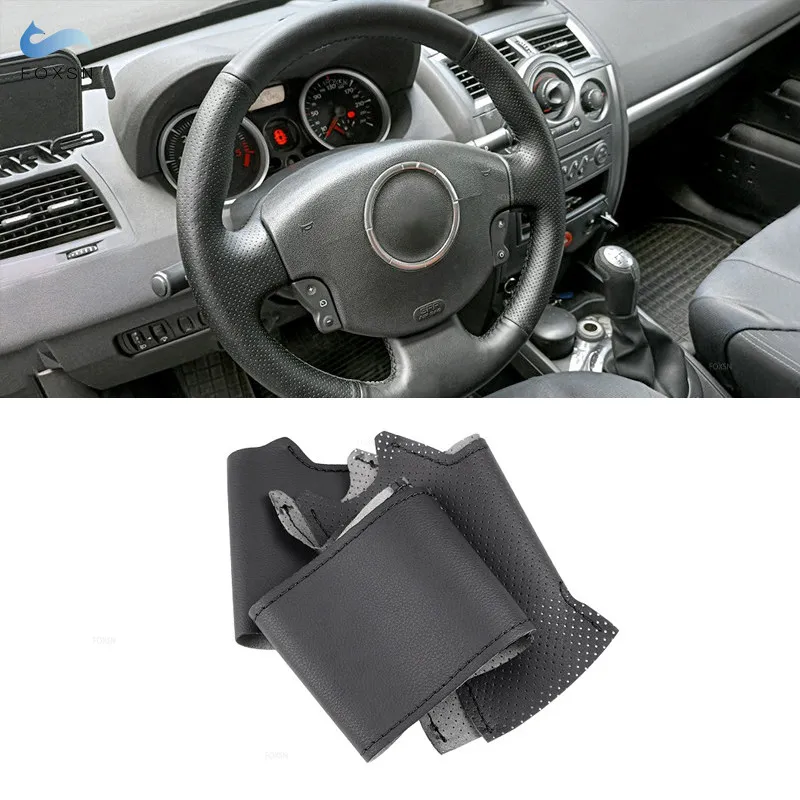 

Для Renault Megane 2 2003-2008 Kangoo 2008 Scenic 2 2003-2009 перфорированный кожаный чехол на руль из микрофибры, оплетка для рук