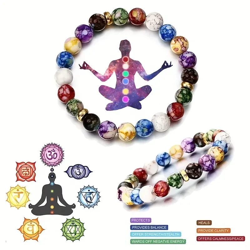 7 Chakra Healing Crystal Bracelet - Enhances Balance & Energy - Perfect for Yoga, Meditation, and Daily Wear - Ideal Gift for We image 2