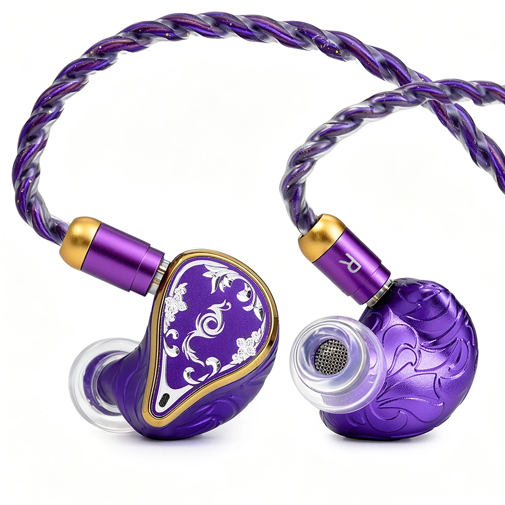EPZ 550 Purple Phoenix In-Ear Hifi Wired Headphones 5BA Knowles Balanced Armature Allmetal Body Earphones With Replaceable Cable