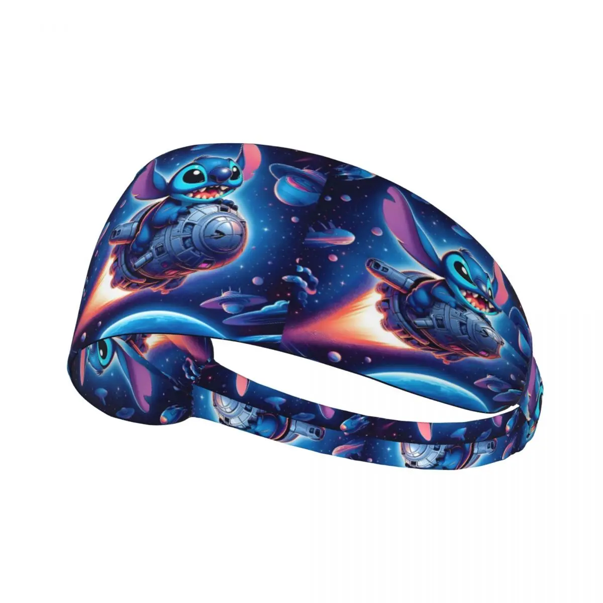 

Stitch Interstellar Sticker Cartoon Sport Headbands for Running Non Slip Elastic Cute Anime Moisture Wicking Sweatband Men Women