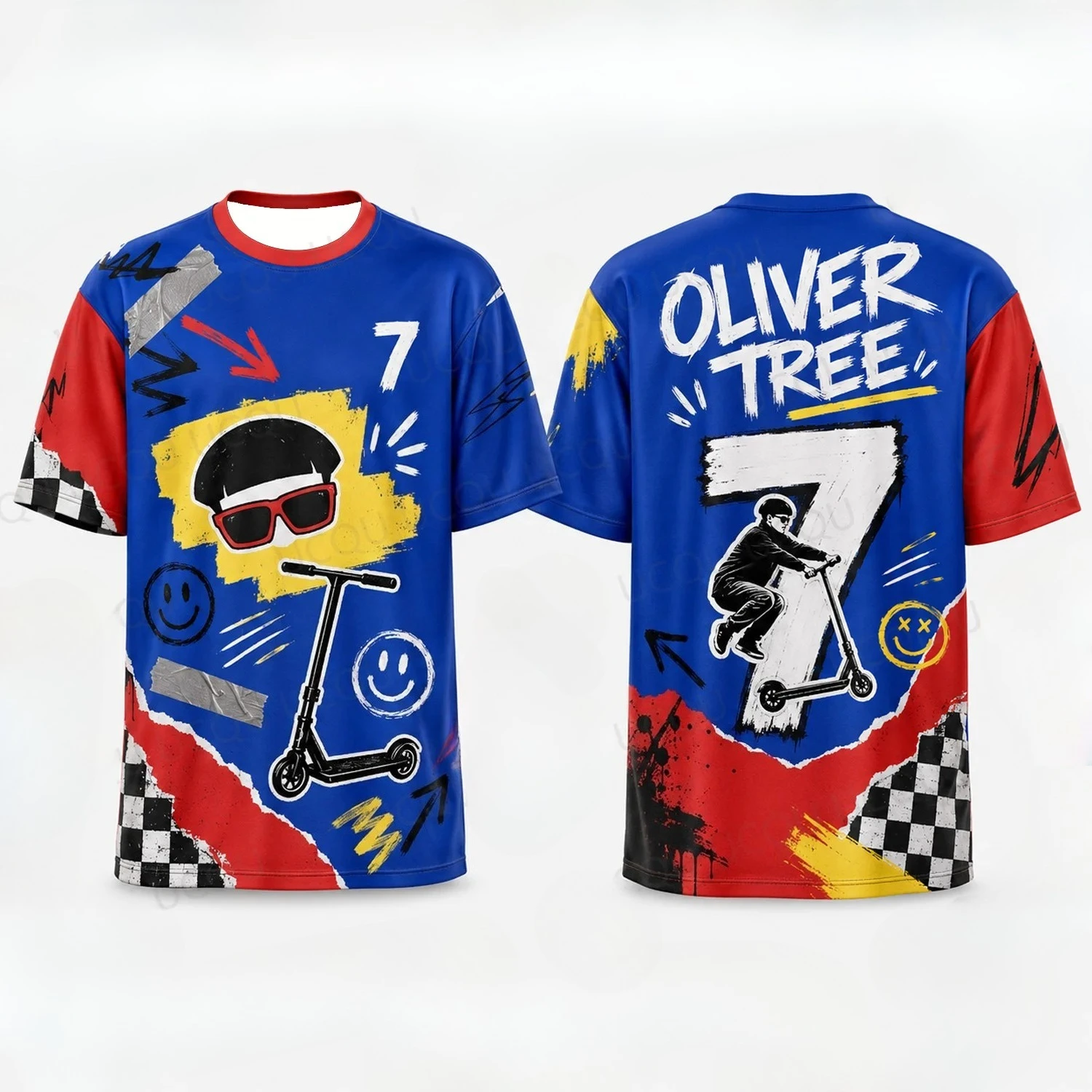 Rapper Oliver Tree Miss You Clown Tie Dye T-Shirt Short Sleeve Street Hip Hop Fashion T-shirt Casual Oversized Cosplay Tees