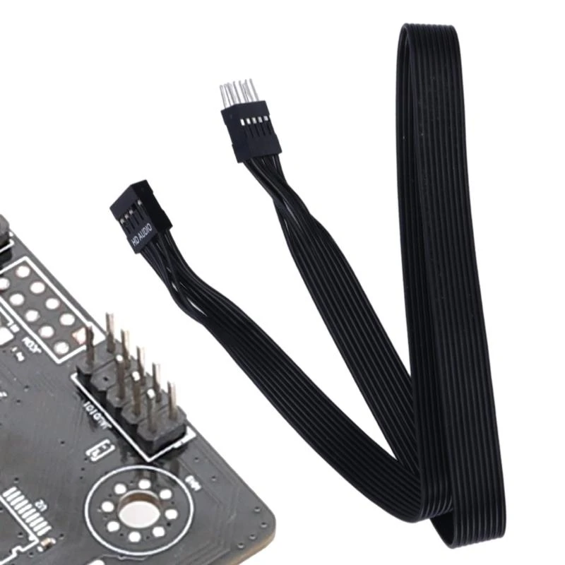 HDAudio 9pin Header Computer Motherboard Front  Extension Cable Male To Female Connection Flat Cable