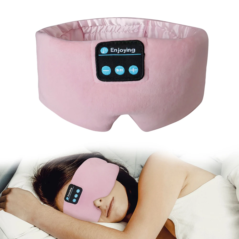 Silk Sleeping Headphones Bluetooth Eye Mask for Women Men, Wireless Satin Music Blackout Masks for Side Sleepers Insomnia Travel