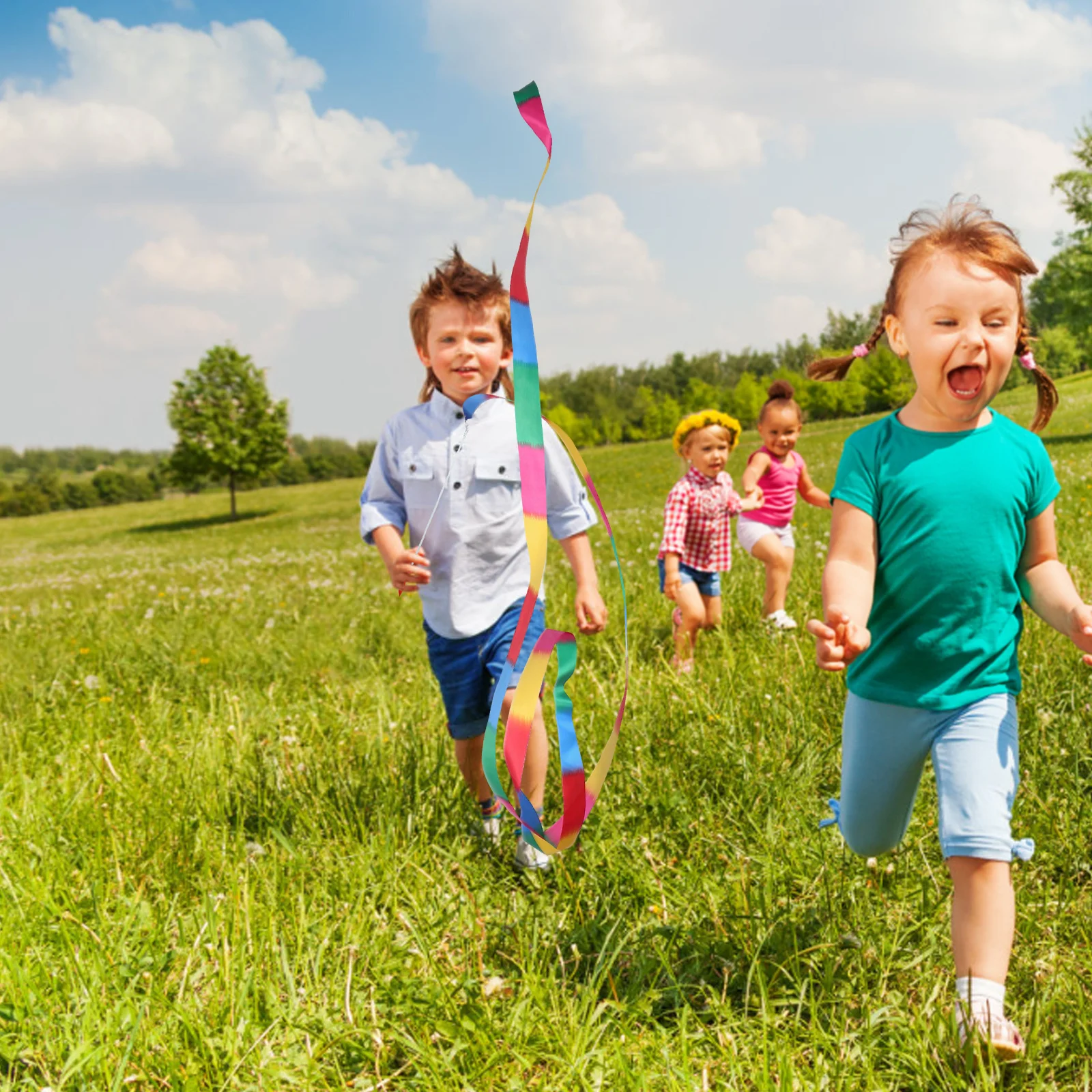 5 قطعة شريط الجمباز الفني اللافتات قوس قزح الرقص التدوير العصي لحفلة رقص الباليه الصولجانات الرقص الإيقاعي #2