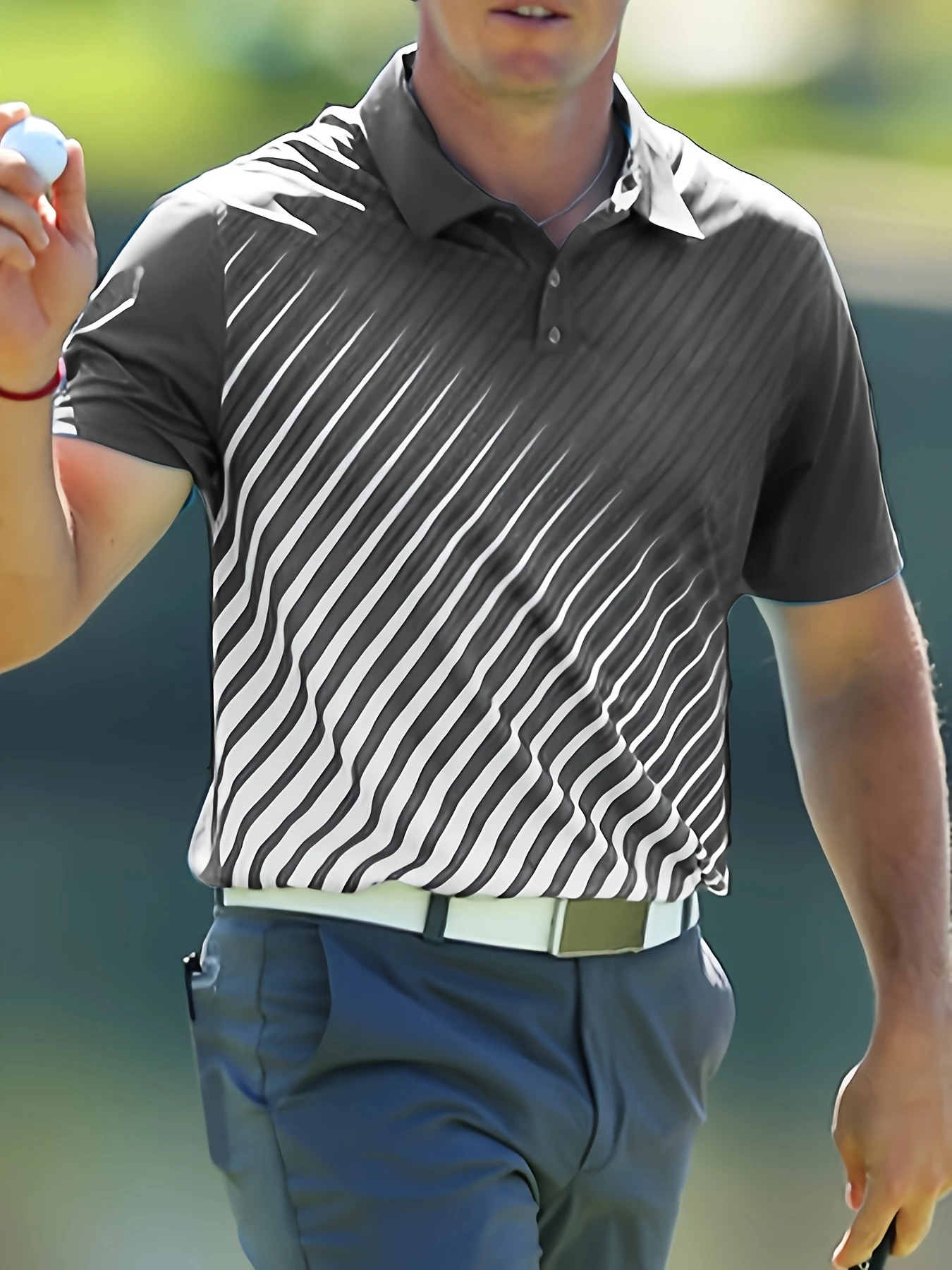 2026 Summer Fashion Colorful Vector Stripe Design 3D Printing Fast Drying Polo Shirt Business Elite Sports Shirt Large Size