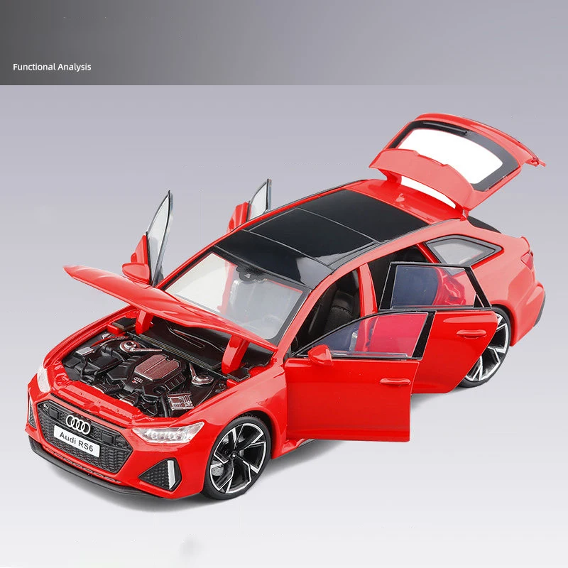 1:32 Audi RS6 Station Wagon 2022 Legierung Auto Modell Diecast Spielzeug Fahrzeug Stoßdämpfer Sound und Licht Autos Modell Spielzeug geschenk