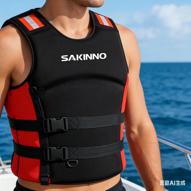 

Adult Life Jacket Vest for Drifting Surfing Snorkeling Fishing Boating for Men Women EPE Buoyancy Foam Lightweight Safety Life V