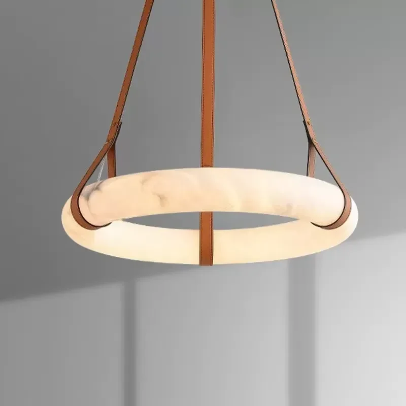 Hanging Marble Shade LED Pendant Lamp Dimmable Easy Eye Caring Light for Living Room Bedroom Dining Room- Certified