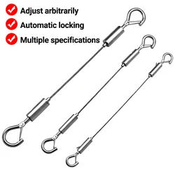 Cuerda de alambre automática ajustable, gancho de resorte, tendedero, imagen, sistema de solución colgante, código de suspensión, Cable de acero inoxidable