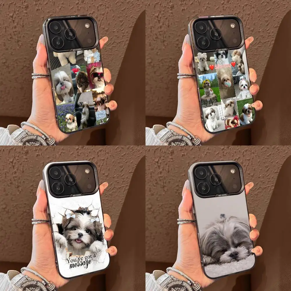 

Puppy Pet Dog Shih Tzu Phone Case For iPhone 17,16,15,14,13,12,11,Pro,Max,Plus,E,Air,Mini Black Tpu Cover