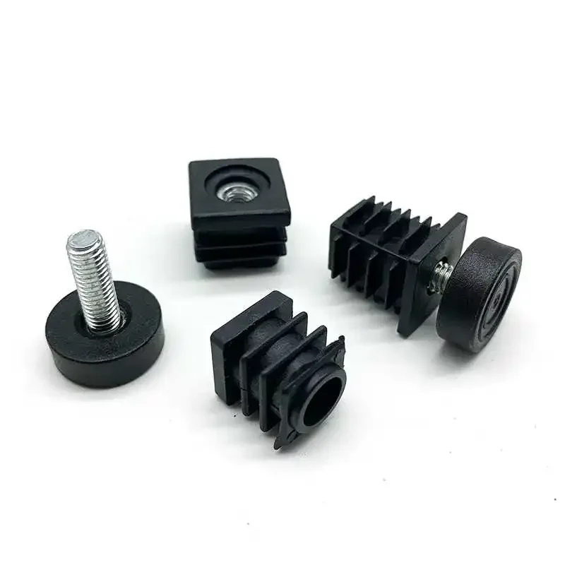 4-50Pcs PP Plastic Square Adjustable Feet Pad Screw M6 M8 Table Chair Leveling Foot Pad Furniture Leg Anti-shock Protection image 4
