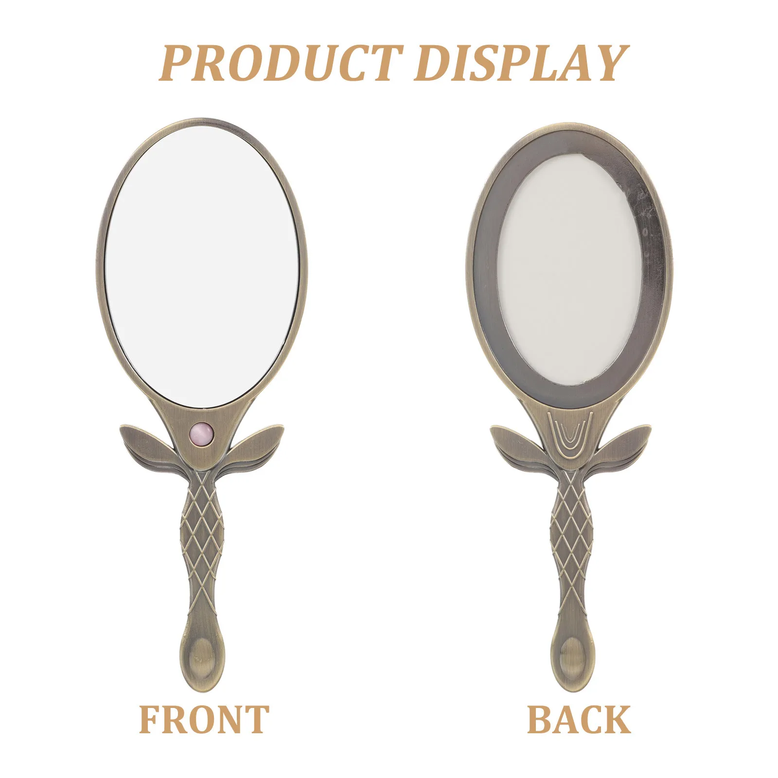 

Handheld Mirror with Handle Vintage Design Compact Makeup Mirror for Women Mermaid Theme Fine Workmanship Polished Surface