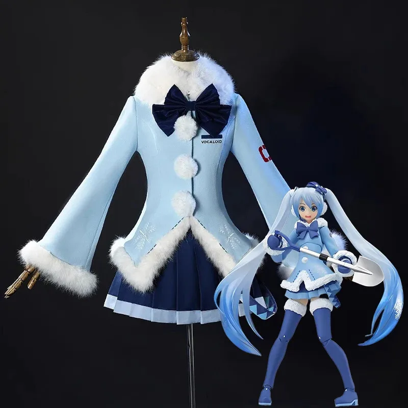 2012 سنو ميكو تأثيري ازياء معطف الصوف تنورة أنيمي دور اللعب موحدة هالوين كرنفال خلع الملابس للنساء الفتيات eo]5