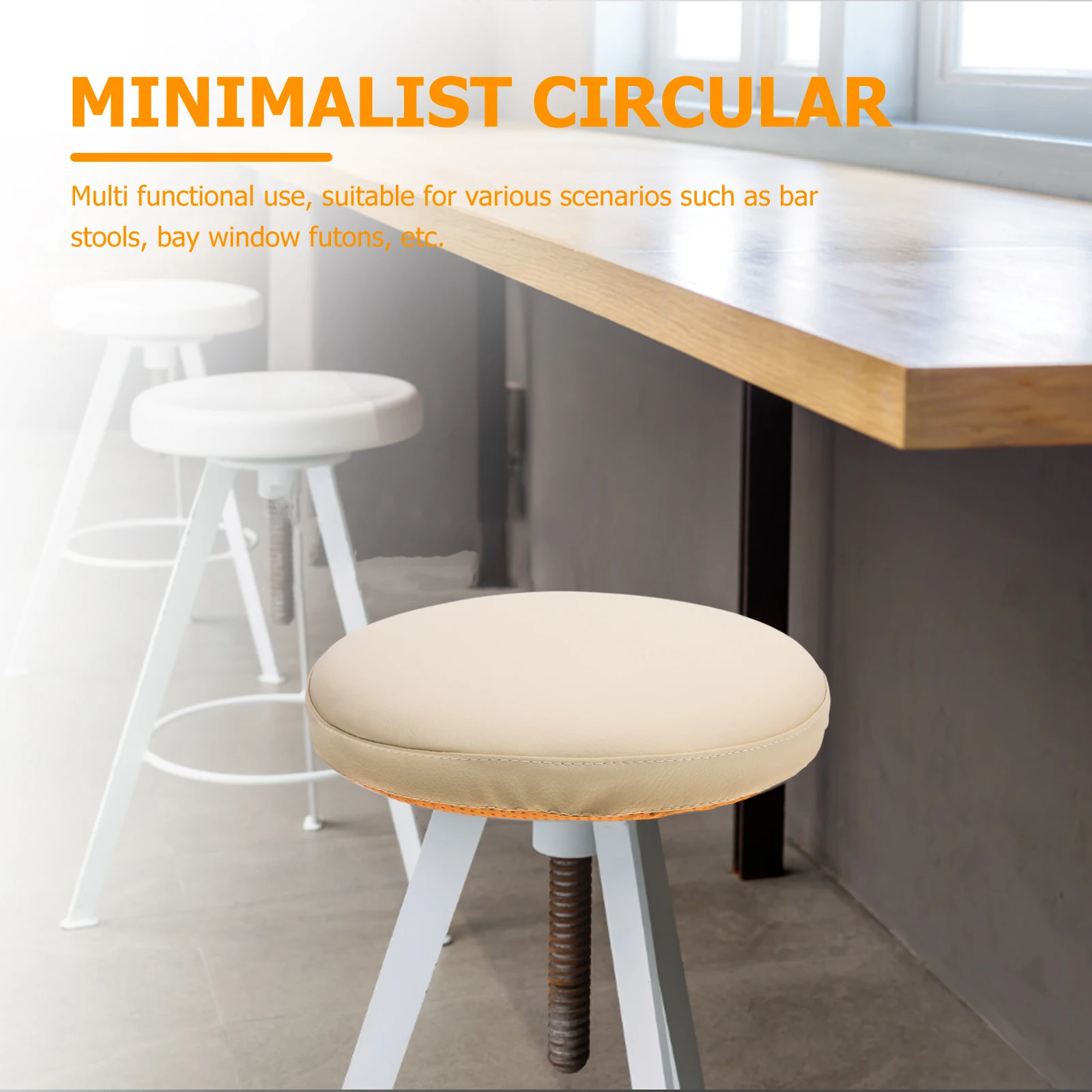 

Anti-slip Dining Chair Cushion Round Seat Pad Memory Foam PU Stool Window Tatami Kitchen Long Durability