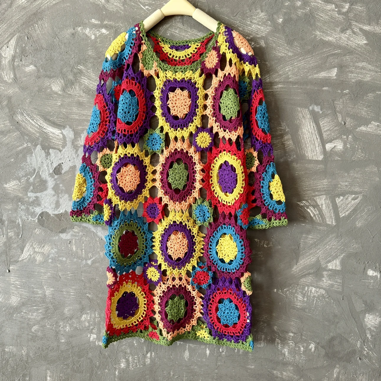 TIYIHAILEY Spring Autumn Women Crochet Tops Long Sleeve Ladies Clothing Fashion 2025 New Long Top O Neck Hollow Out Custom Made