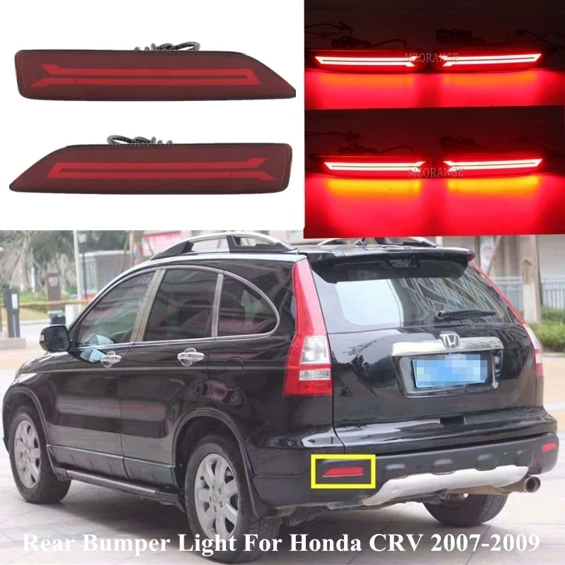 1 paio di luci paraurti posteriori a Led per Honda CRV CR-V 2007 2008 2009 lampada riflettore rosso 2 funzioni accessori auto fendinebbia