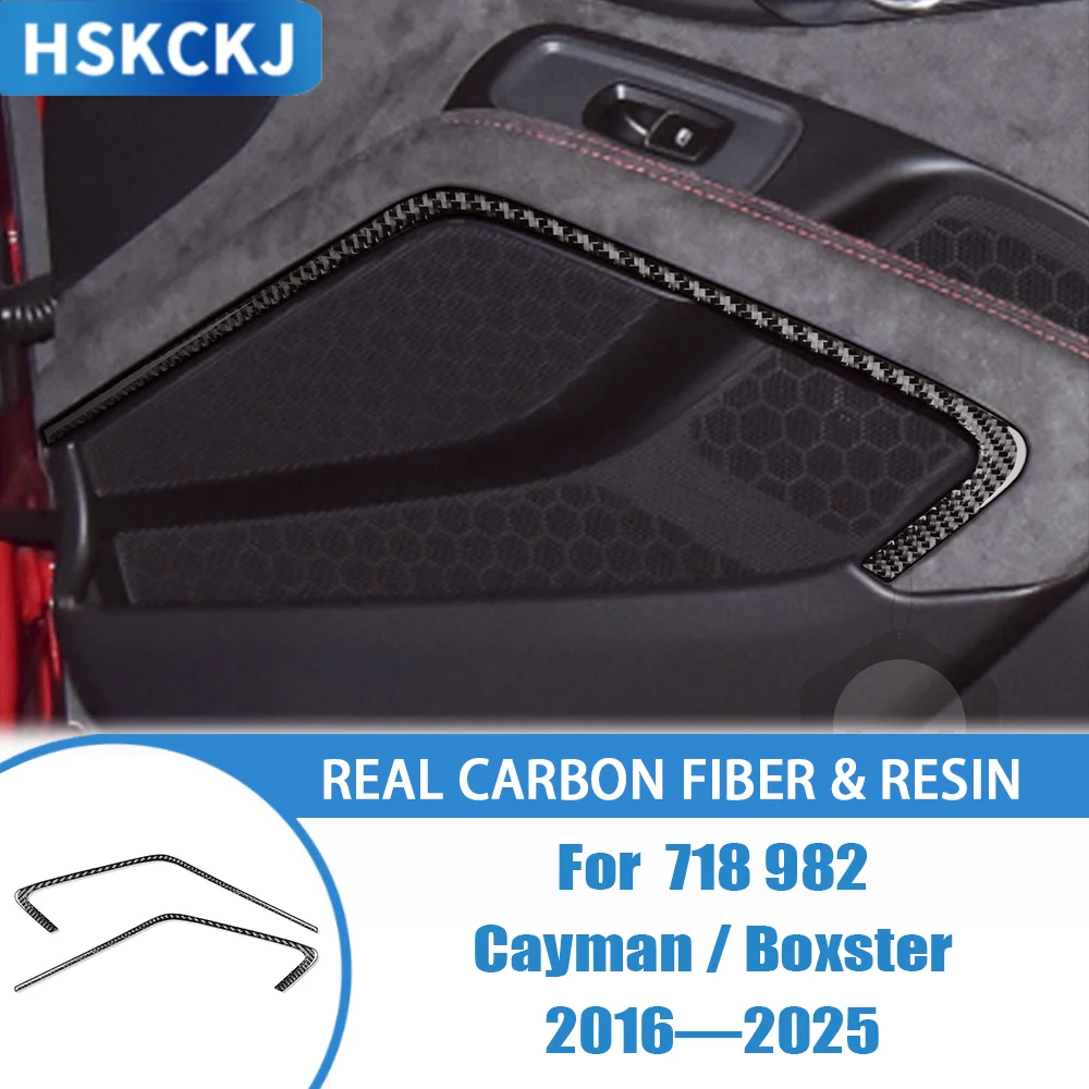 

Carbon Fiber Car Accessories Inner Door Decorative Strip Interior Cover Trim Modified Sticker For Porsche 718 982 Cayman Boxster