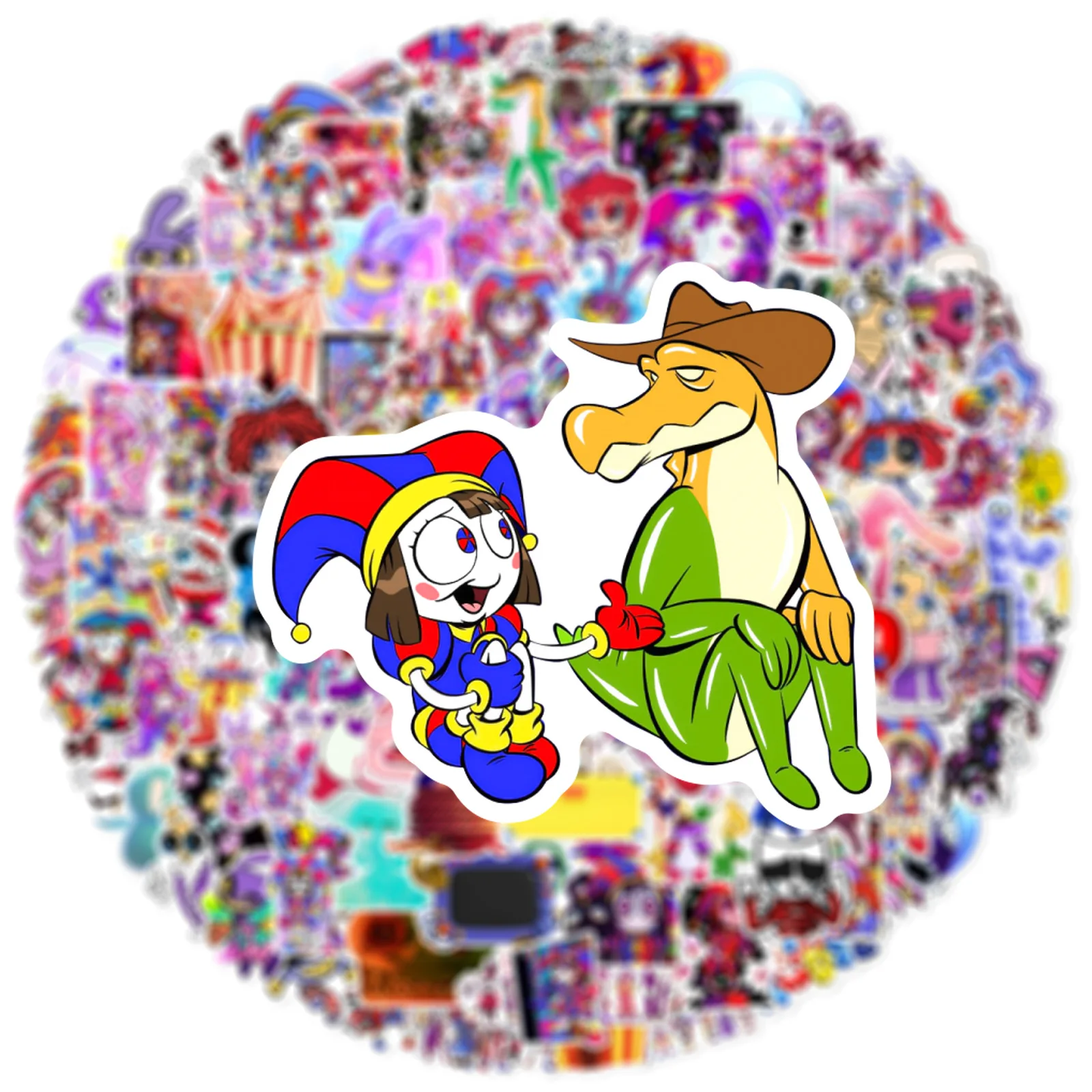 120PCS Colorful Circus Cartoon Clown Graffiti Stickers Waterproof PVC Decals DIY Decor for Laptop Water Bottle Skateboard Gift