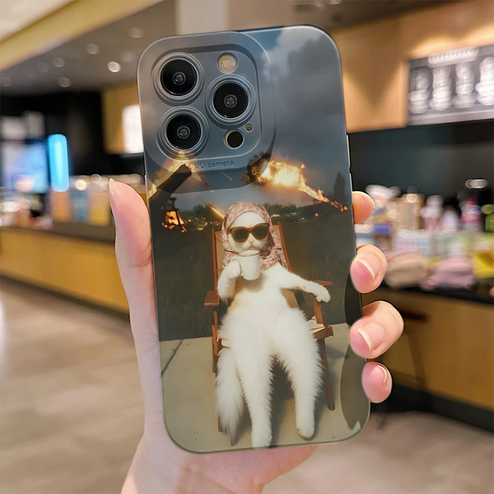 Crazy Racing Cat meme Lustige Silikonhüllen für iPhone 17 16 15 14 Pro Max Plus Hülle iPhone 13 12 11 7 8 XS XR Stoßfeste Coque – Detail 10