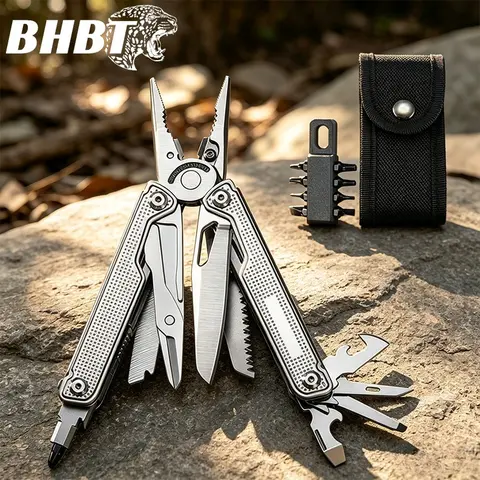 BHBT 25 in 1 Multi-tool Pliers EDC Multitool Pocket Knife Portable Outdoor Camping Survival Gear with Bits Kit