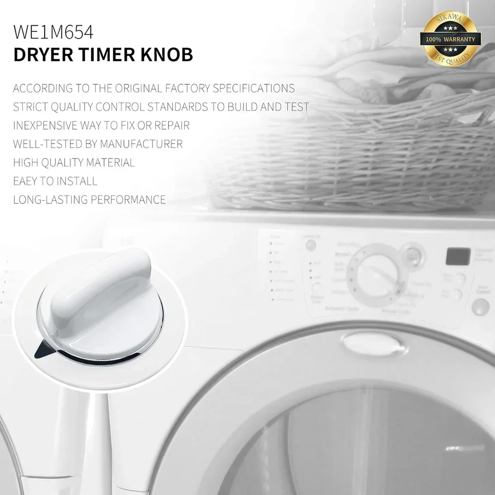 2-PACK WE1M654 Droger Timerknop Compatibel met GE & Hotpoint Drogers AP 3995098   WE01M0443 WE1M443 1264290