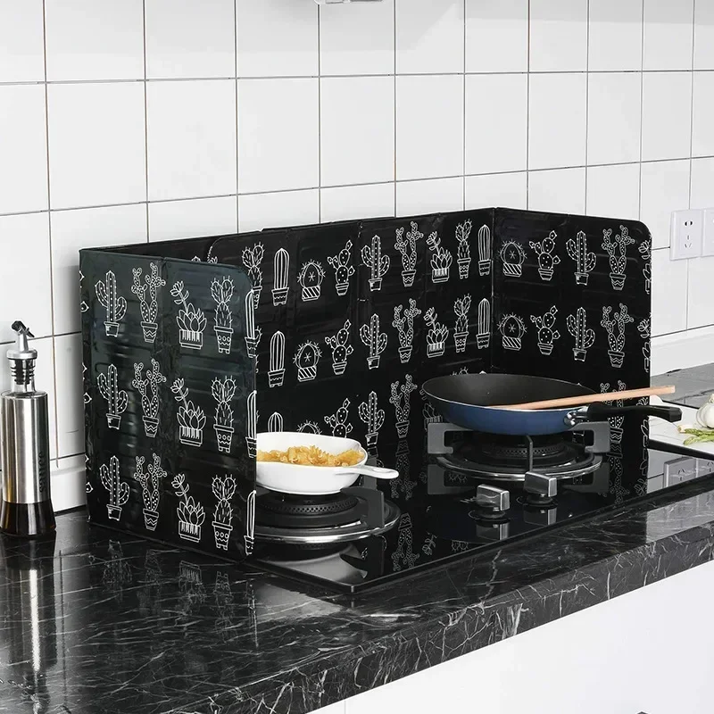 Foldable Kitchen Gas Stove Baffle Plate Board Aluminum Oil Splash-proof Protection Screen Heat-resistant Kichen