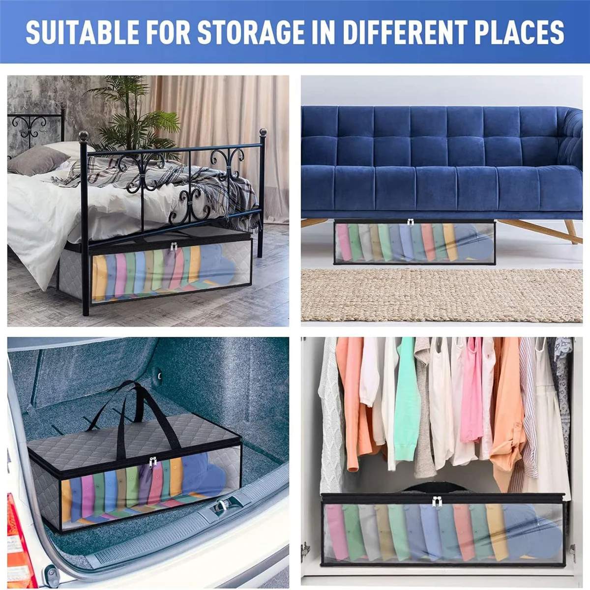 ABLK 2 Pack Hat Storage Bag for Baseball, Caps Hat Organizer Case Hat Holder Rack with 2 Carry Handles for Closet Moisture