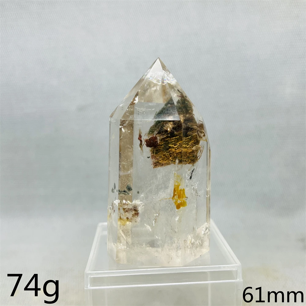 Natural Gemstone Wrapped Crystal Garden Quartz Tower Rainbow Crystal Original Mineral Specimen Home Room Feng Shui Decoration