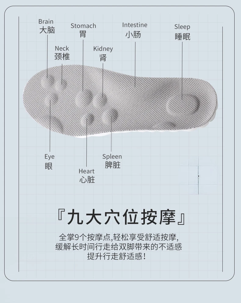 Hohe Qualität Elastische Latex Sport Einlegesohlen Turnschuhe Arch Support Einlegesohle Liner Schuh Pads Luft Kissen Stoßdämpfung Massage So – Detail 6