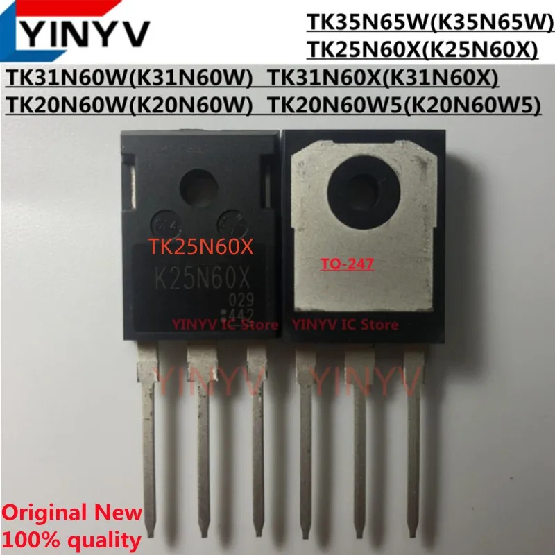 5Pcs TK25N60X K25N60X  TK31N60X K31N60X TK31N60W K31N60W TK35N65W K35N65W TK20N60W K20N60W TK20N60W5 K20N60W5 TO-247 100% New