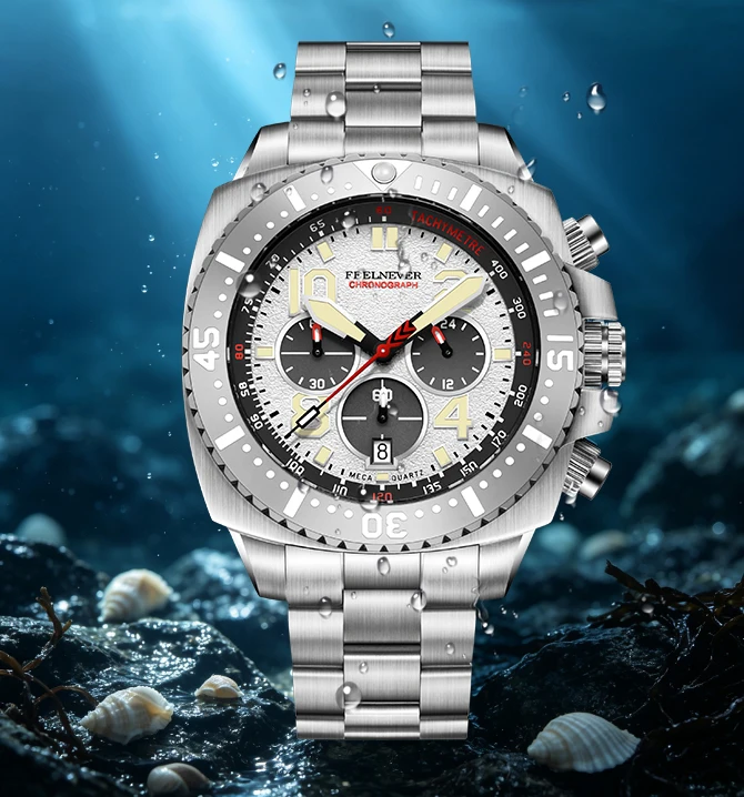 FeelNever Original Design Quartz Man Watch Luxury Fashion Stainless Steel Band Clocks Business Waterproof Auto Date Wristwatches
