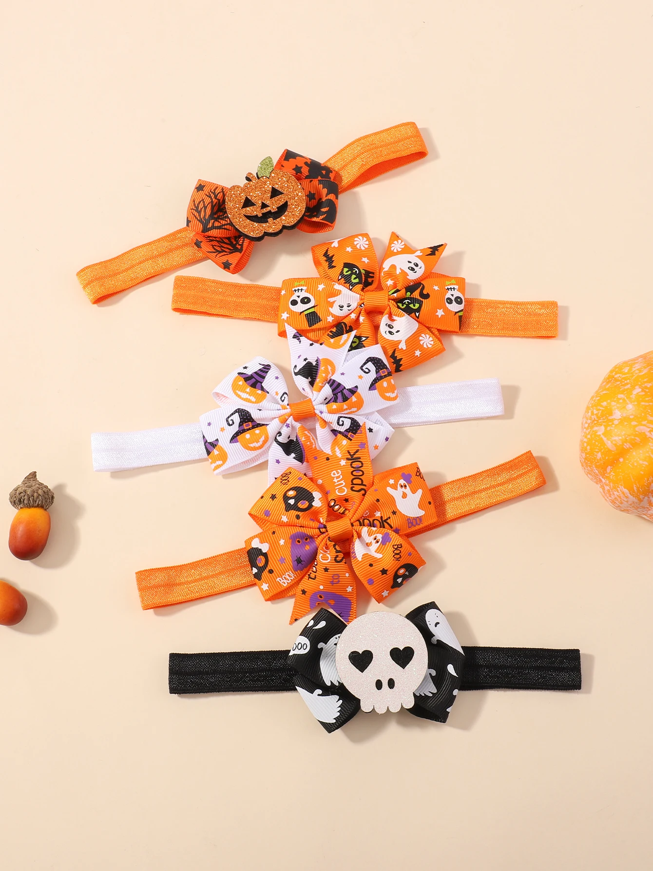 5 Teile/los Halloween Urlaub Haar Bögen Stirnband für Baby Toddle Band Kopfbedeckungen Dress Up Party Kürbis Kopf Haar Zubehör