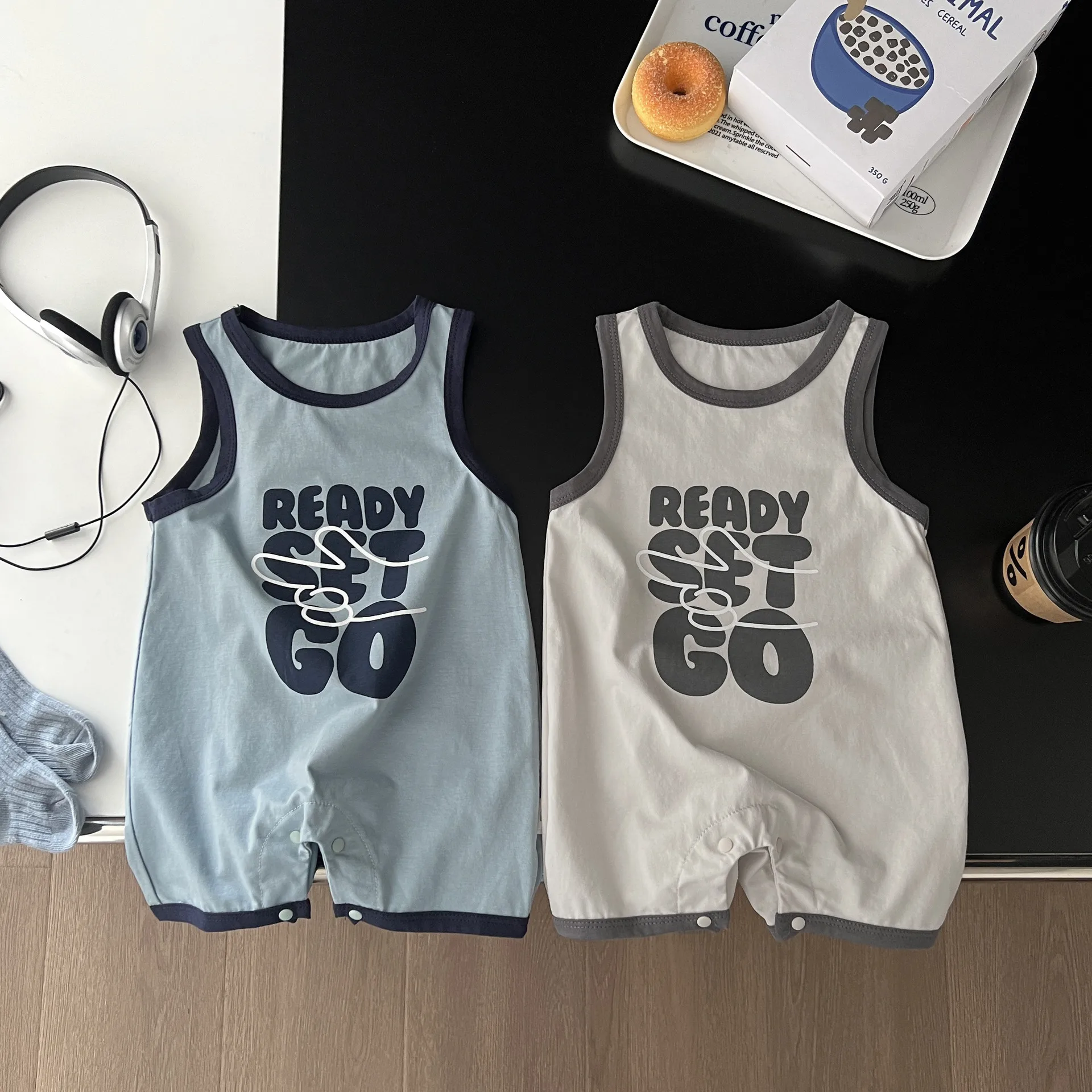 

New Summer Baby Clothes Newborn Letter Print Sleeveless Romper Boy Girl Loose Casual Jumpsuit Breathable Infant Cotton One-piece