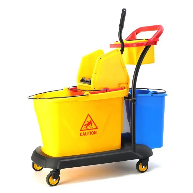 

Down-pressure double bucket water squeezer, hotel restaurant restaurant commercial large mop mopping bucket, squeeze b